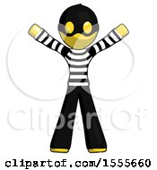 Poster, Art Print Of Yellow Thief Man Surprise Pose Arms And Legs Out