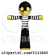 Poster, Art Print Of Yellow Thief Man T-Pose Arms Up Standing