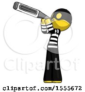 Poster, Art Print Of Yellow Thief Man Thermometer In Mouth