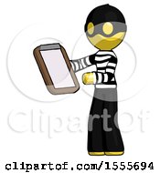 Yellow Thief Man Reviewing Stuff On Clipboard