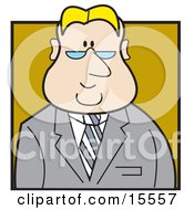 Poster, Art Print Of Blond Haired Lawyer Manager Or Accountant Businessman