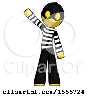 Poster, Art Print Of Yellow Thief Man Waving Emphatically With Right Arm