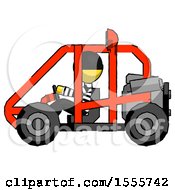 Poster, Art Print Of Yellow Thief Man Riding Sports Buggy Side View