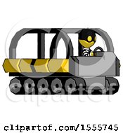 Poster, Art Print Of Yellow Thief Man Driving Amphibious Tracked Vehicle Side Angle View