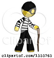 Poster, Art Print Of Yellow Thief Man Walking With Hiking Stick