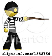 Poster, Art Print Of Yellow Thief Man Pointing With Hiking Stick