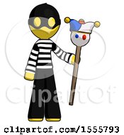 Poster, Art Print Of Yellow Thief Man Holding Jester Staff