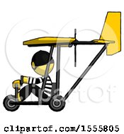 Yellow Thief Man In Ultralight Aircraft Side View
