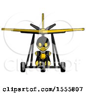 Poster, Art Print Of Yellow Thief Man In Ultralight Aircraft Front View