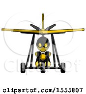Yellow Thief Man In Ultralight Aircraft Front View