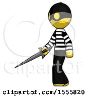 Yellow Thief Man With Sword Walking Confidently