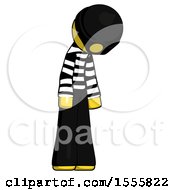 Poster, Art Print Of Yellow Thief Man Depressed With Head Down Turned Right