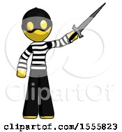 Yellow Thief Man Holding Sword In The Air Victoriously