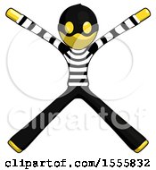Poster, Art Print Of Yellow Thief Man With Arms And Legs Stretched Out