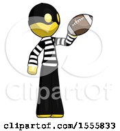 Poster, Art Print Of Yellow Thief Man Holding Football Up