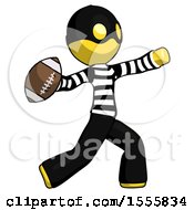 Poster, Art Print Of Yellow Thief Man Throwing Football