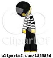Poster, Art Print Of Yellow Thief Man Depressed With Head Down Turned Left