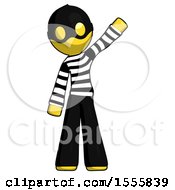 Poster, Art Print Of Yellow Thief Man Waving Emphatically With Left Arm