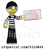 Poster, Art Print Of Yellow Thief Man Holding Large Envelope