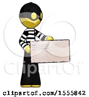 Poster, Art Print Of Yellow Thief Man Presenting Large Envelope