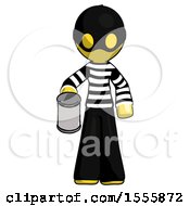 Poster, Art Print Of Yellow Thief Man Begger Holding Can Begging Or Asking For Charity
