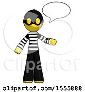 Yellow Thief Man With Word Bubble Talking Chat Icon