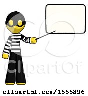 Poster, Art Print Of Yellow Thief Man Giving Presentation In Front Of Dry-Erase Board