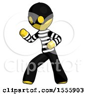 Poster, Art Print Of Yellow Thief Man Martial Arts Defense Pose Left