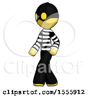 Yellow Thief Man Man Walking Turned Left Front View