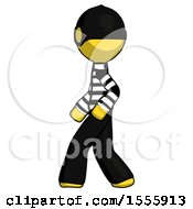 Poster, Art Print Of Yellow Thief Man Walking Left Side View