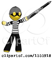 Poster, Art Print Of Yellow Thief Man Demonstrating That Indeed The Pen Is Mightier