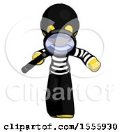 Poster, Art Print Of Yellow Thief Man Looking Down Through Magnifying Glass