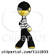 Poster, Art Print Of Yellow Thief Man Walking Right Side View