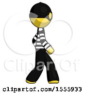 Yellow Thief Man Walking Right Side View