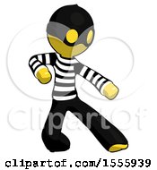 Poster, Art Print Of Yellow Thief Man Karate Defense Pose Right