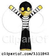 Poster, Art Print Of Yellow Thief Man With Arms Out Joyfully