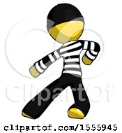 Yellow Thief Man Karate Defense Pose Left