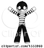 Poster, Art Print Of White Thief Man Surprise Pose Arms And Legs Out