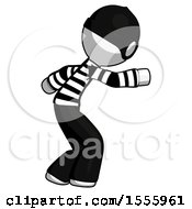 Poster, Art Print Of White Thief Man Sneaking While Reaching For Something