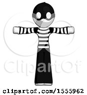 Poster, Art Print Of White Thief Man T-Pose Arms Up Standing