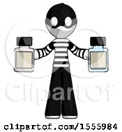 Poster, Art Print Of White Thief Man Holding Two Medicine Bottles