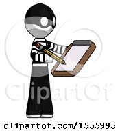 Poster, Art Print Of White Thief Man Using Clipboard And Pencil