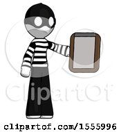 Poster, Art Print Of White Thief Man Showing Clipboard To Viewer