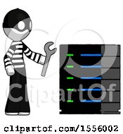 Poster, Art Print Of White Thief Man Server Administrator Doing Repairs