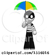 Poster, Art Print Of White Thief Man Holding Umbrella Rainbow Colored