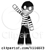 White Thief Man Waving Emphatically With Right Arm