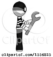 Poster, Art Print Of White Thief Man Using Wrench Adjusting Something To Right