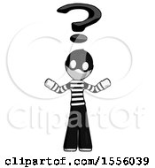 Poster, Art Print Of White Thief Man With Question Mark Above Head Confused