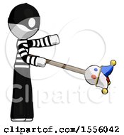 Poster, Art Print Of White Thief Man Holding Jesterstaff - I Dub Thee Foolish Concept