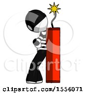 Poster, Art Print Of White Thief Man Leaning Against Dynimate Large Stick Ready To Blow
